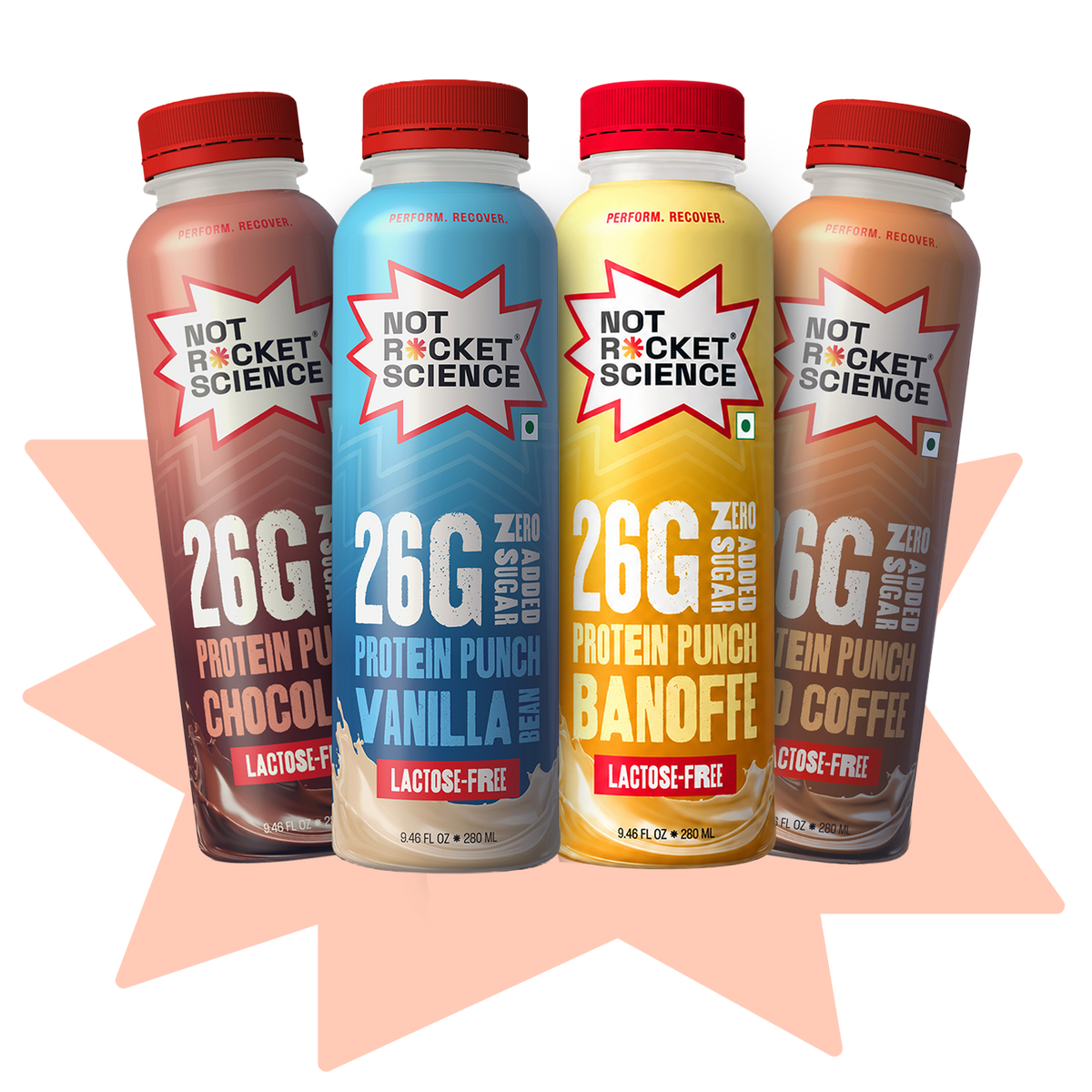 Protein Shake Variety Pack (Coffee, Vanilla, Chocolate & Banoffee – 26g Protein)